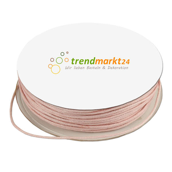 Baumwollkordel 1,5mm rosa gewachst 100m lang Kordelband Kordel