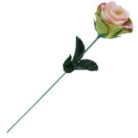 Rose creme rosa Ø 5 cm, 35 cm lang Seidenblume Kunstblume