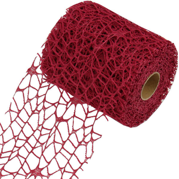 Tischband bordeaux Netzoptik 9,5 cm x 10m Dekoband Tischläufer Netz