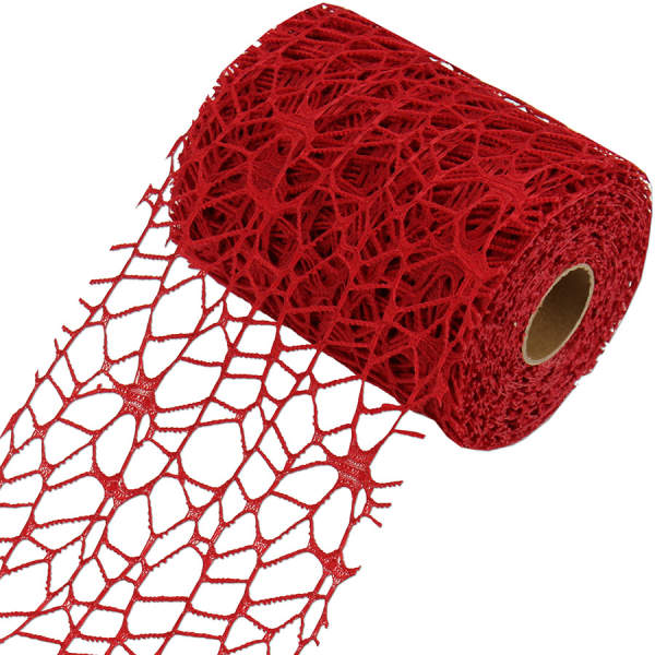 Tischband rot Netzoptik 9,5 cm x 10m Dekoband Tischläufer Netz