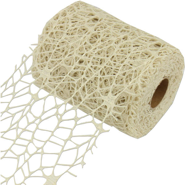 Tischband creme Netzoptik 9,5 cm x 10m Dekoband Tischläufer Netz