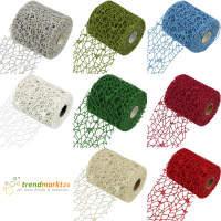 Tischband creme Netzoptik 9,5 cm x 10m Dekoband...