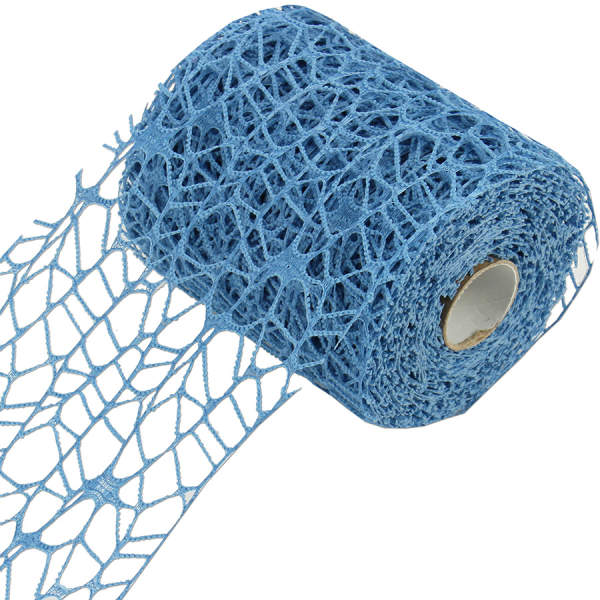 Tischband blau Netzoptik 9,5 cm x 10m Dekoband Tischläufer Netz