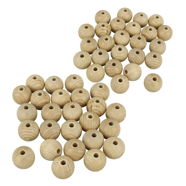 Holzperlen 10mm Holzkugeln 10mm 50 Stk. Rohholzperlen, Rohholzkugeln Buchenholz