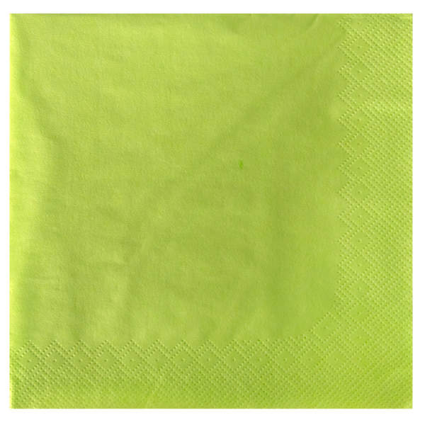 Papierservietten limonengrün 3-lagig, 33x33 cm, 20 Stück