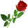 Rose rot Ø 5 cm Seidenblume 50 cm lang Kunstblume Rose Floristik