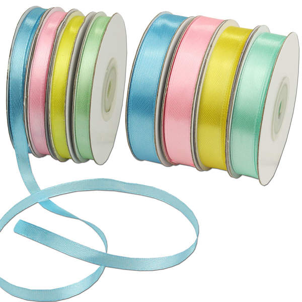 Satinband 12mm und 6 mm Set 8 Bänder in 4 Farben Babybänder Satinbänder pastell
