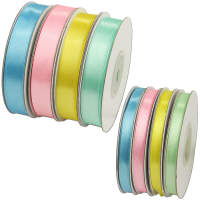 Satinband 12mm und 6 mm Set 8 Bänder in 4 Farben Babybänder Satinbänder pastell