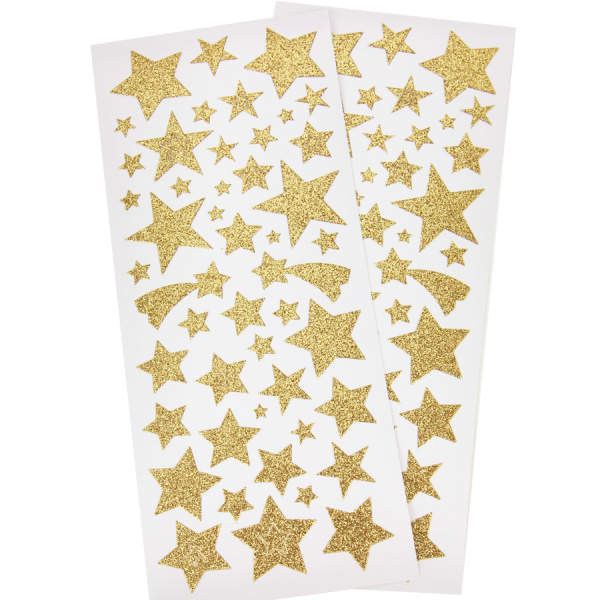 Sticker Sterne gold glänzend 2 Blatt