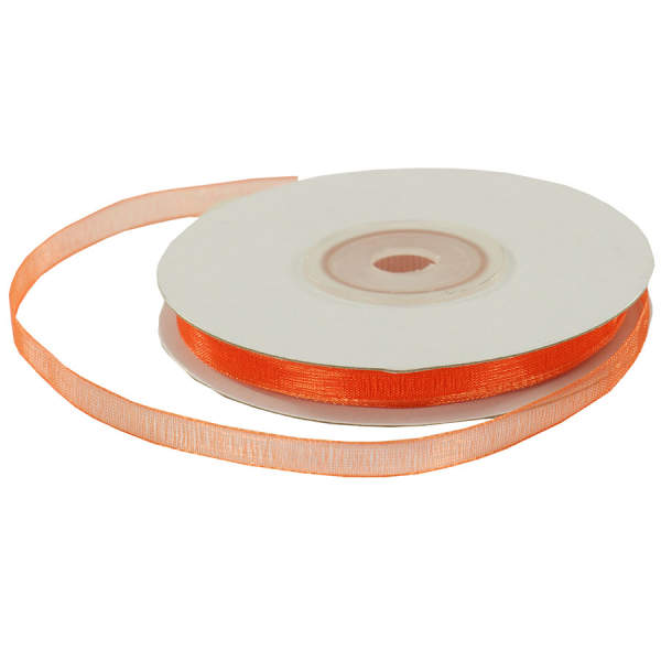 Chiffonband orange 1 Rolle 6mm x 25m Organzaband