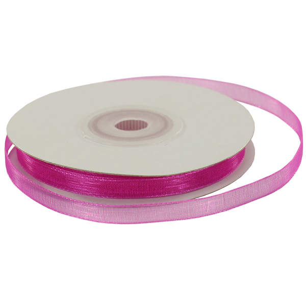 Chiffonband fuchsia 1 Rolle 6mm x 25m Organzaband