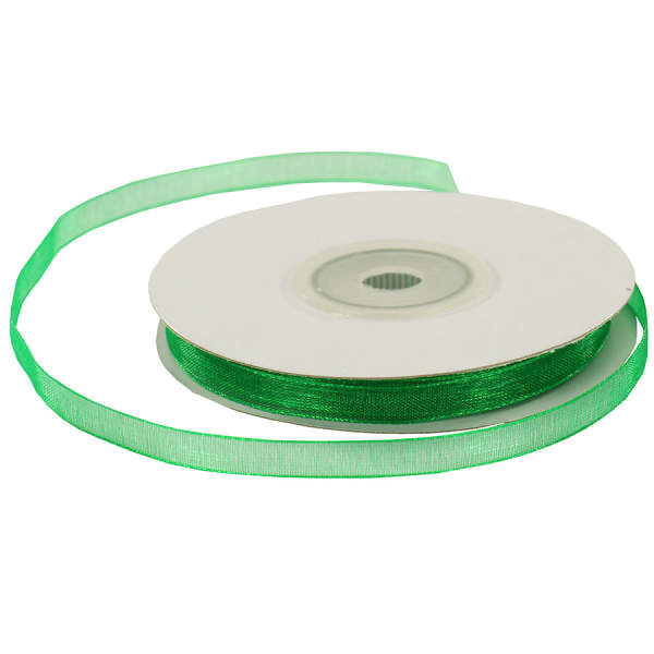 Chiffonband grün 1 Rolle 6mm x 25m Organzaband