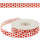 Satinband weiß rot mit Herzen 1 Rolle 15mm x 25m Love Band Dekoband, Herzband Geschenkband