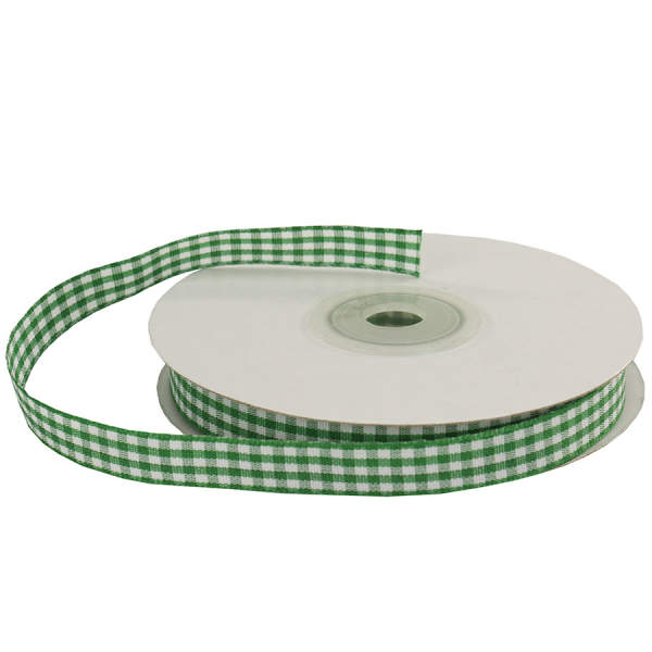 Karoband grün weiß 10mm x 25m 1 Rolle Dekoband Karo Band
