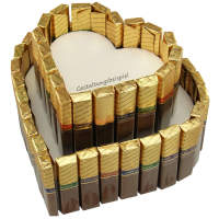 Styropor Torte Herz zweistöckig 23 x 20 x 10 cm Geschenktorte Süßigkeitentorte Tortenrohling