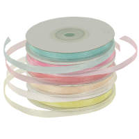 Chiffonband Set 5 Rollen 6mm x 25m Organzaband Dekoband