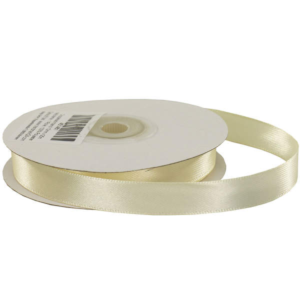 Doppelsatinband creme 1 Rolle 12mm x 25m Satin Band Dekoband