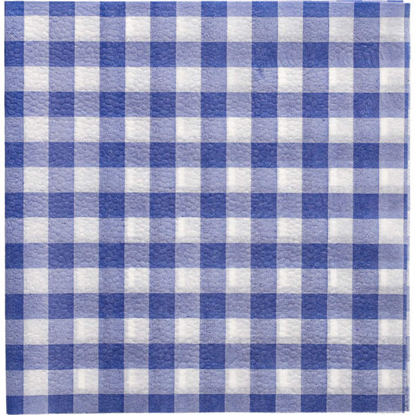 Papierservietten Karo blau weiß 1-lagig, 33x33 cm, 100 Stück
