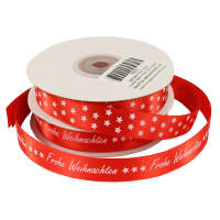 Satinbänder Set Weihnachten rot / weiß Frohe...