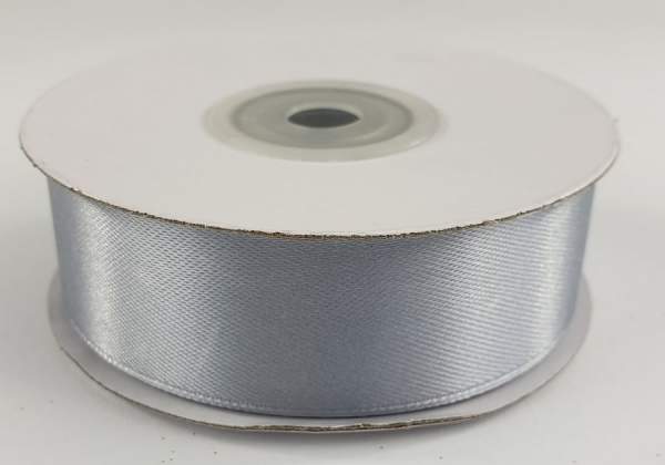 Satinband silber, Rolle 25mm breit, 25m lang
