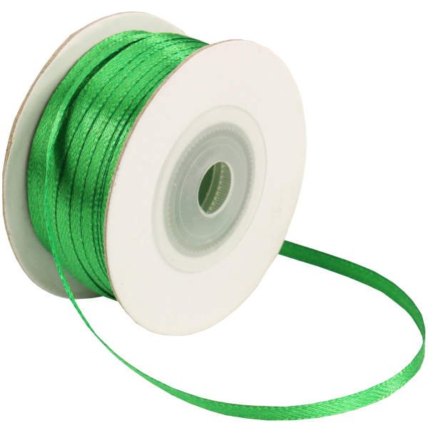 Doppelsatinband grün 1 Rolle 50m x 3mm Satin Band Dekoband