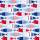 Papierservietten blau rot Fische Kommunion Konfirmation 3-lagig, 33x33 cm, 20 Stück