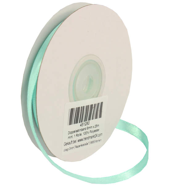 Doppelsatinband mint grün 1 Rolle 6mm x 25m Satin Band Dekoband