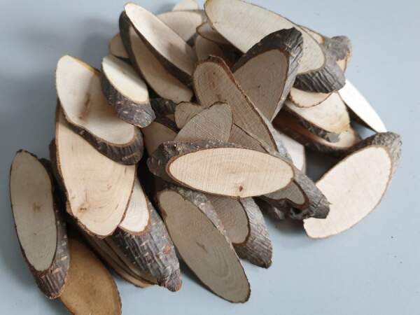 Naturholzscheiben oval 200 g Beutel
