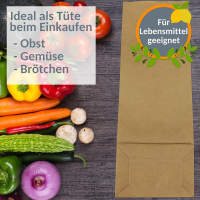 Papiertüten braun 1000 Stück, 12 x 9,5 x 32,5 cm 1 Karton Papierbeutel