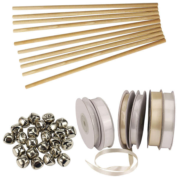 Wedding Wands 48 Stück ca. 30 cm Hochzeit Stäbe mit Glocken & Bänder