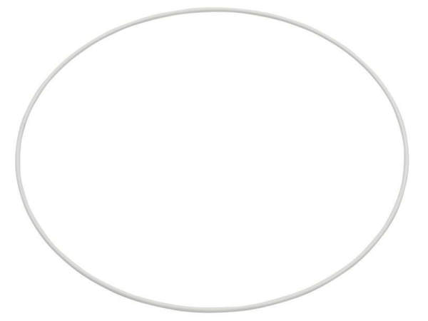 Metallring Drahtring Ø 30 cm weiss Mobile Ring Traumfänger Makramee