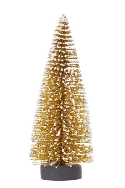 Mini Tanne gold weiß ca. 10 cm Weihnachtsbaum Dekobaum Christbaum