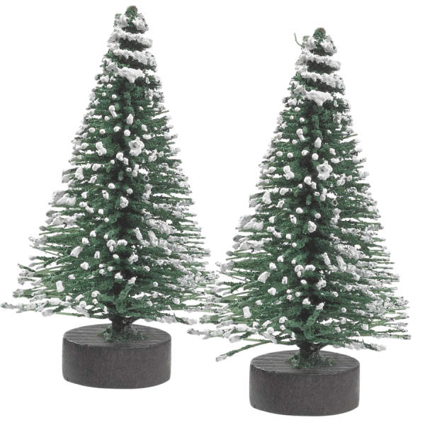 Mini Tanne grün weiß ca. 5 cm | 2 Stück Weihnachtsbaum Dekobaum Christbaum