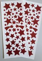 Sticker Sterne rot glänzend 2 Blatt Weihnachtssticker