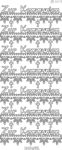 Konturensticker Zur Kommunion silber 1 Blatt