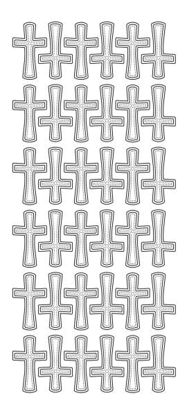 Konturensticker Kreuze silber mit selbstklebend 1 Bogen