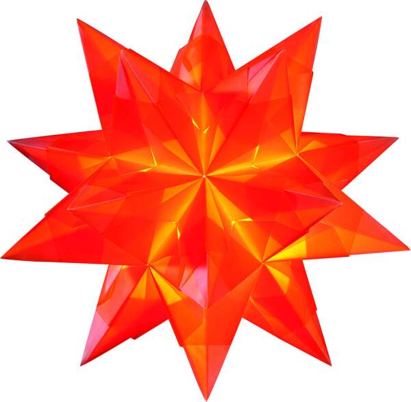 Faltblätter orange Transparent 20 x 20 cm, 32 Blatt, Bascetta Stern 115g/m²