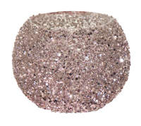 Kugel Blumenvase glitzer pink Ø 11 x 8,5 cm...