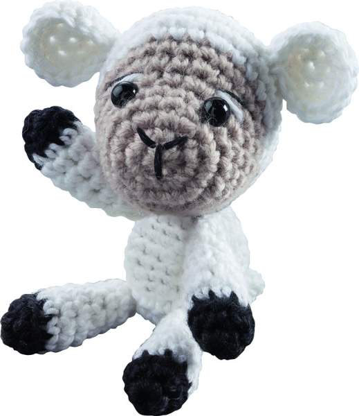 Mini Häkel-Set Schaf 8-10cm Strickset Handarbeitsset Bastelset Häkelset