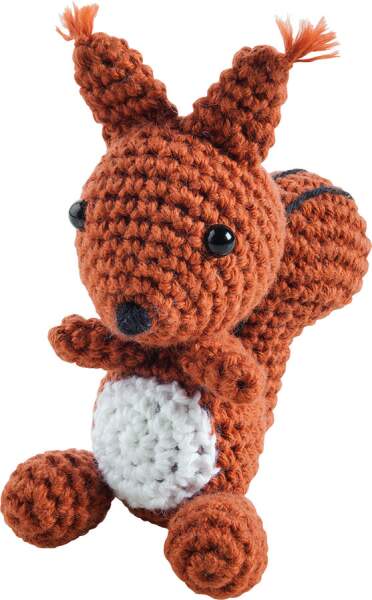 Mini Häkel-Set Eichhörnchen 7-9cm Strickset Handarbeitsset Bastelset Häkelset