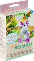 Mini Häkel-Set Einhorn 12-14cm Strickset Handarbeitsset Bastelset Häkelset