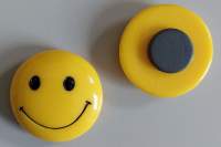 Smiley Magnete 12 Stück mit Metallfafel Memohalter