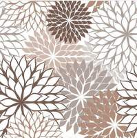 Papier Servietten Blumenmuster braun 3lagigMini 25x25cm