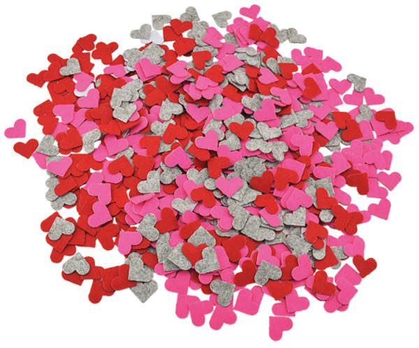 Filzherzen rot pink grau selbstklebend 300 Stück.ca. 2,5x2cm