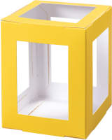 Laternenrohlinge gelb eckig zum Stecken aus Karton 400g/m²