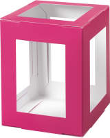 Laternenrohlinge pink eckig zum Stecken aus Karton 400g/m²
