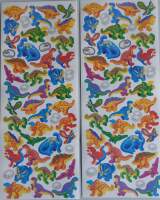 Sticker Dinos, 2 Blatt je 12x30cm mit total 98 Sticker