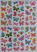 Sticker Schmetterlinge Blumen Märchen 3 Blatt je 18x25cm