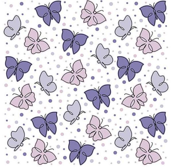 Papierservietten Schmetterlinge lila 3-lagig, 33x33 cm, 30 Stück