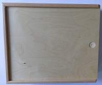 Holzkiste mit Schiebedeckel 26,5x22,5x4,7cm Buche